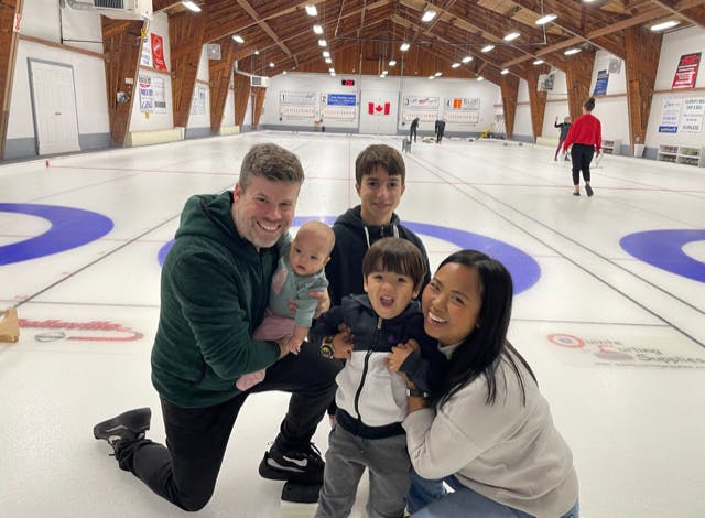 Homestay family curling