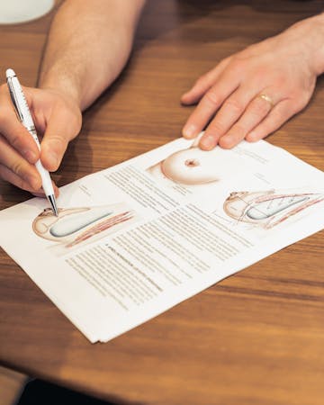 Explication et schéma explicatif d'une augmentation mammaire par le Dr. Alexandre Mertens