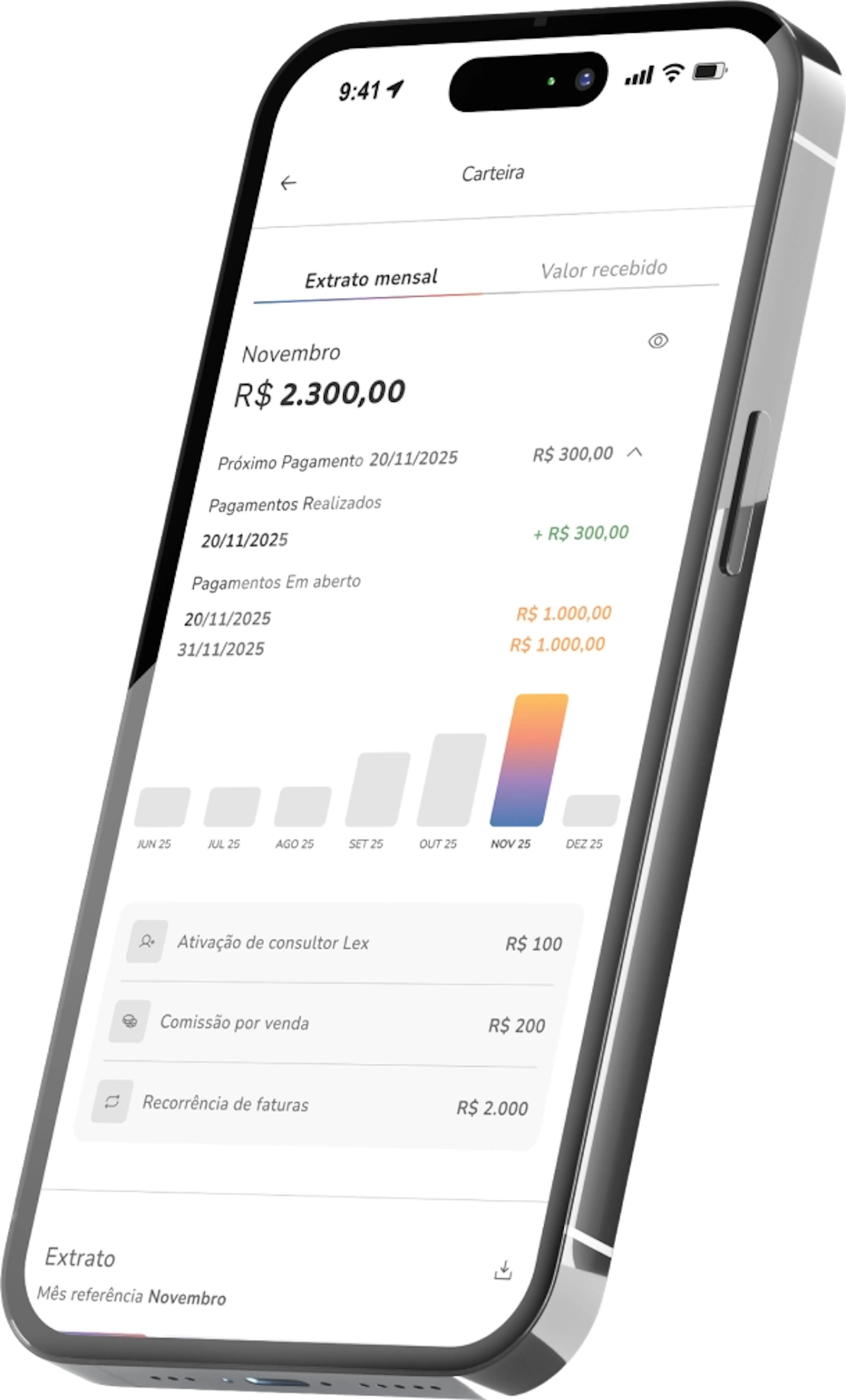 Imagem de um celular exibindo o aplicativo mobile da Alexandria