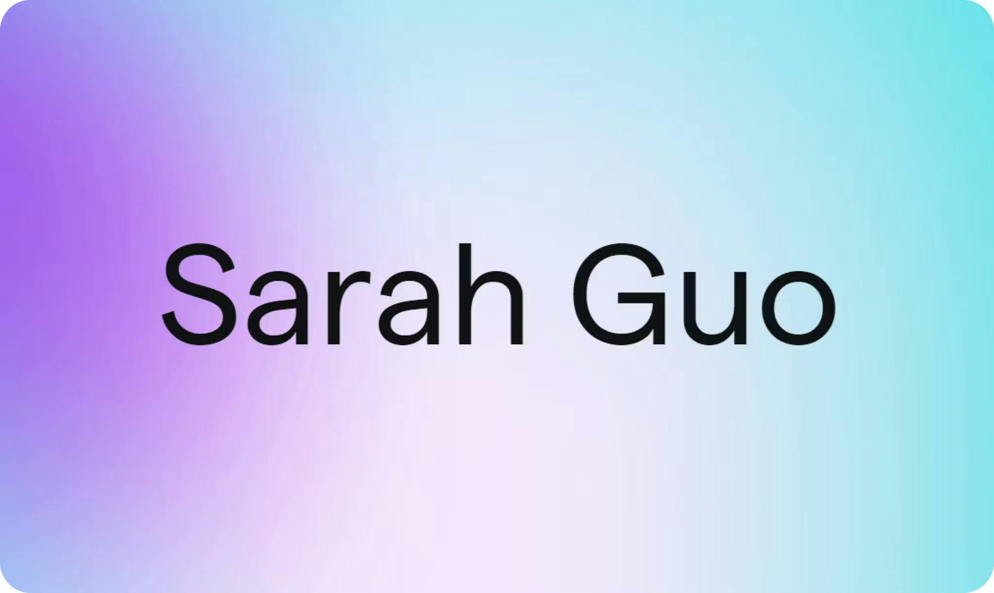 Thumbnail du site - Sarah Guo