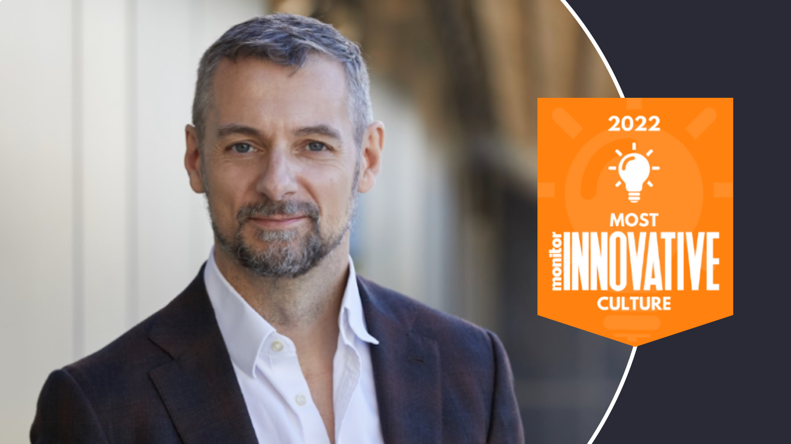 Monitor's most innovative culture award 2022 with Alfa CEO Andrew Denton