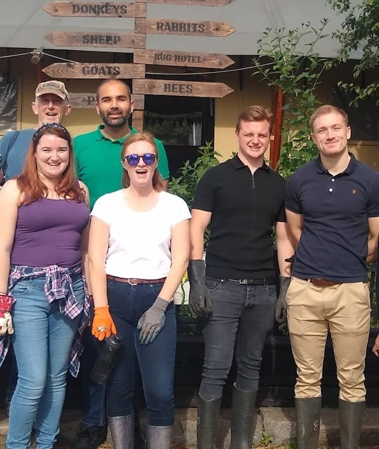 Alfa's Finance Team at a farm