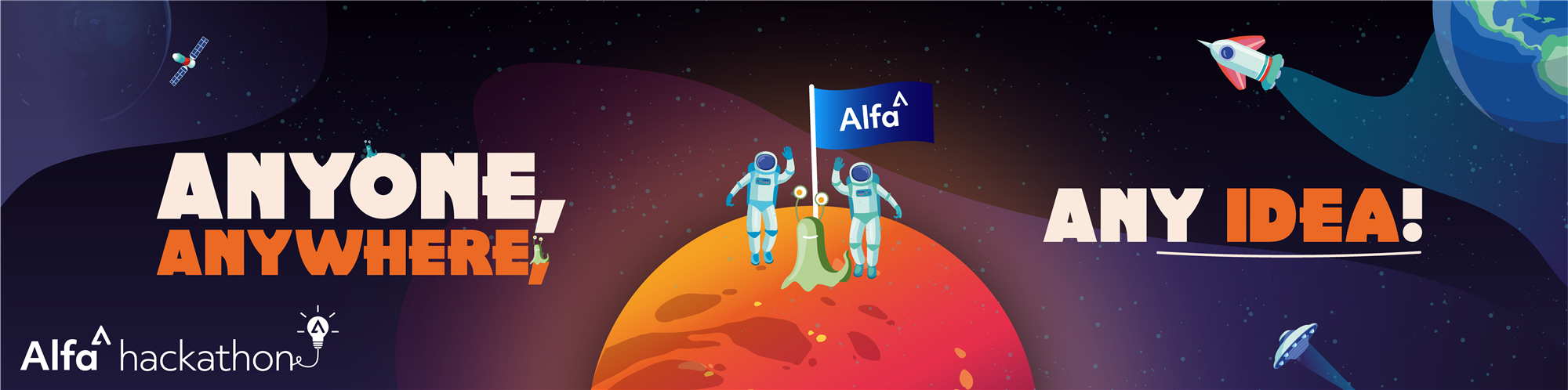 Alfa Hackathon 'Anywhere, Anyone' hero banner