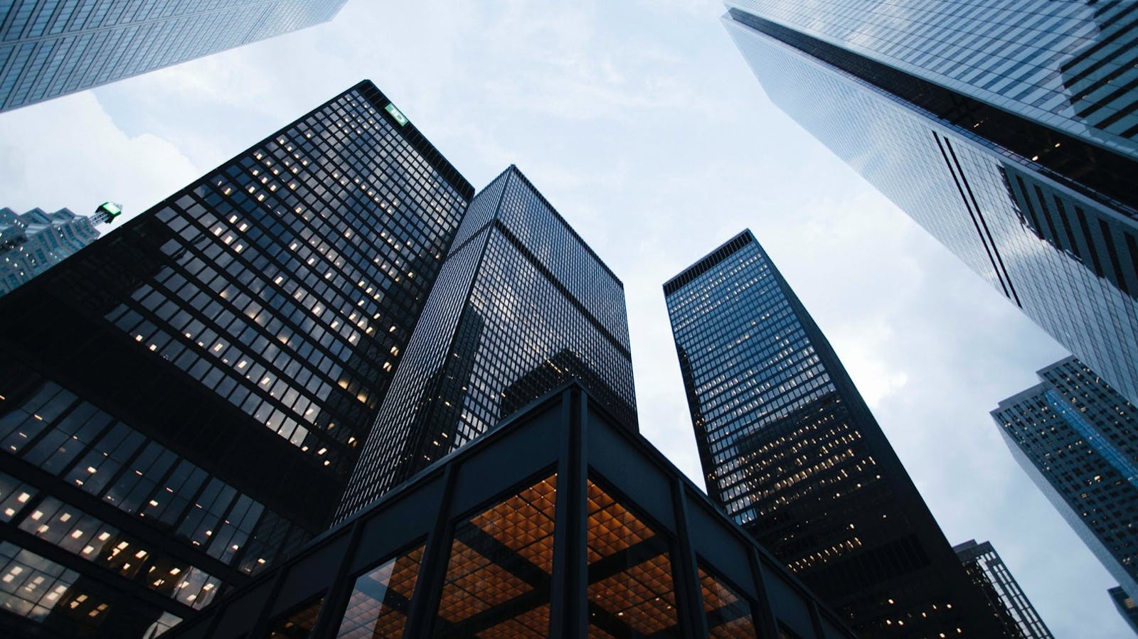 Office buildings from street view