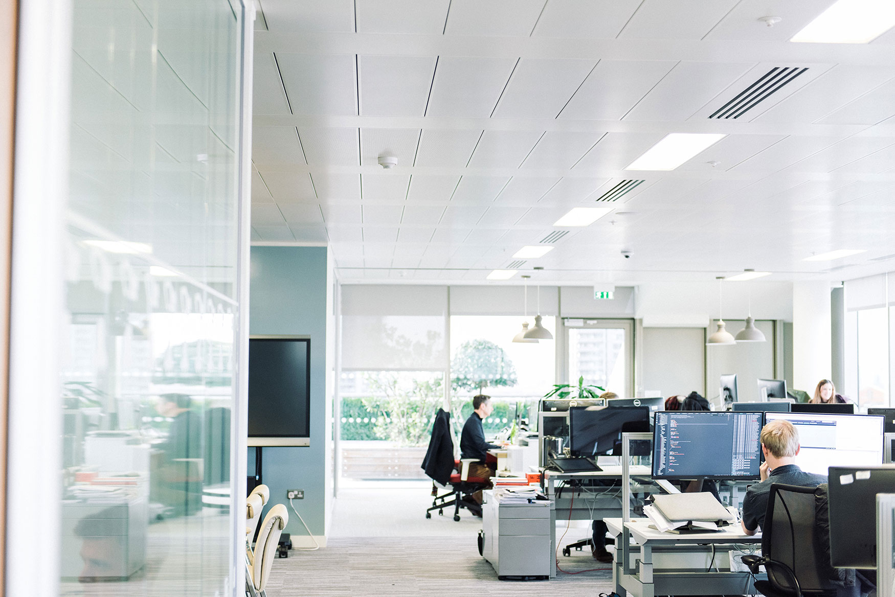 people working in an office