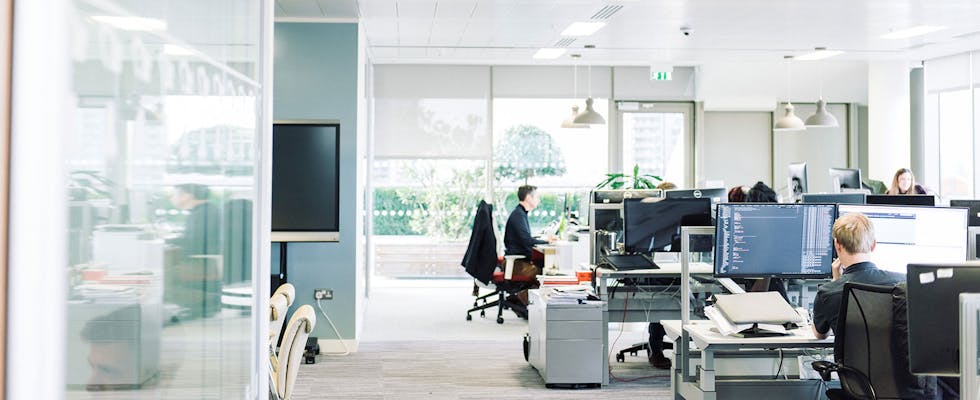 people working in an office