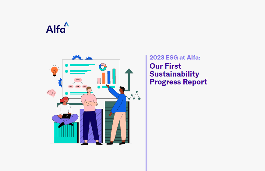 artwork for Alfa's 2023 sustainability report