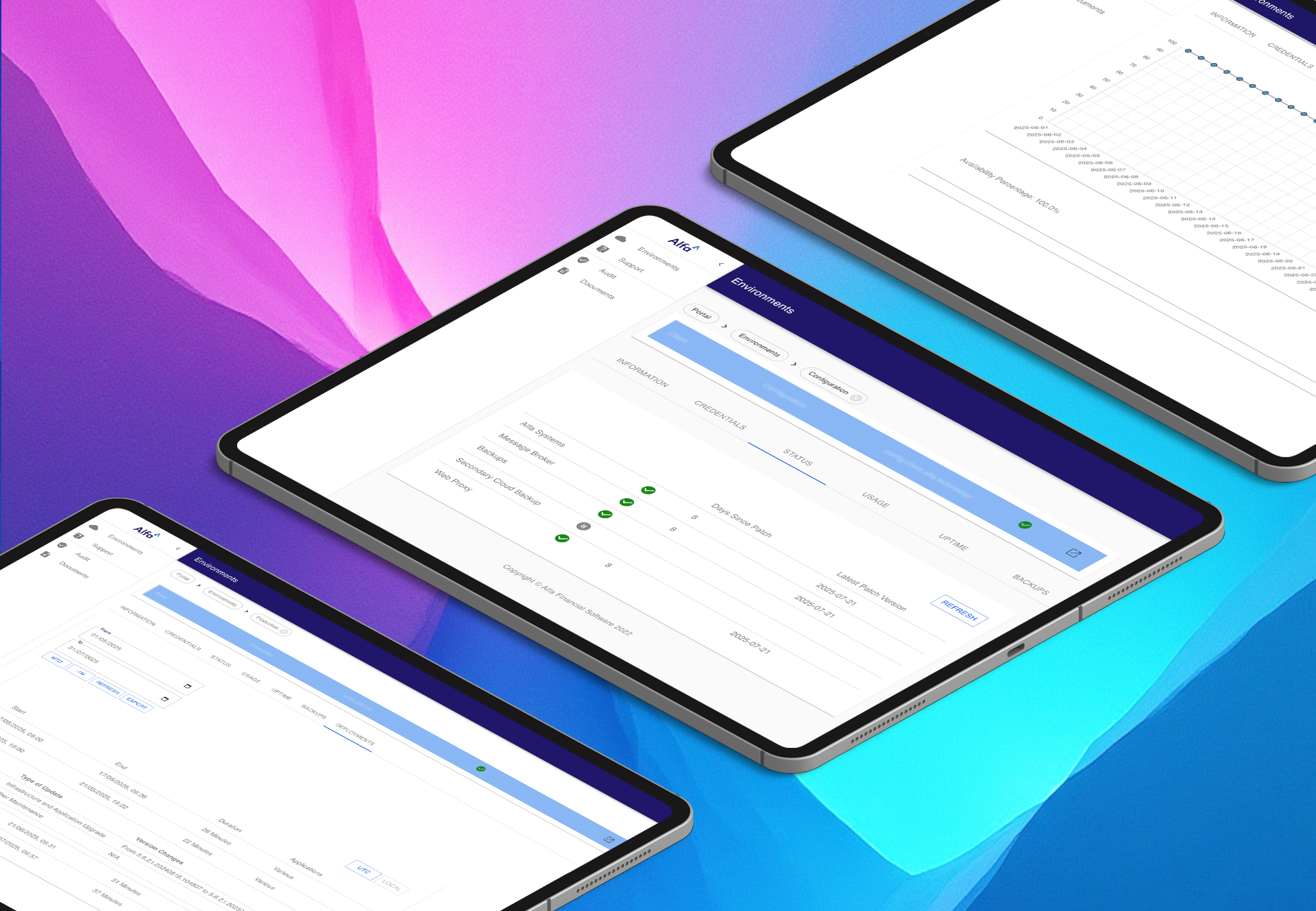 a screen depicting the Alfa Cloud portal