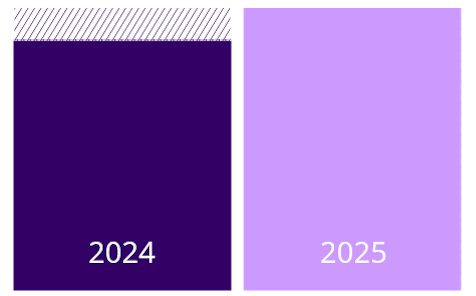 graphic comparing 2024 and 2025 results