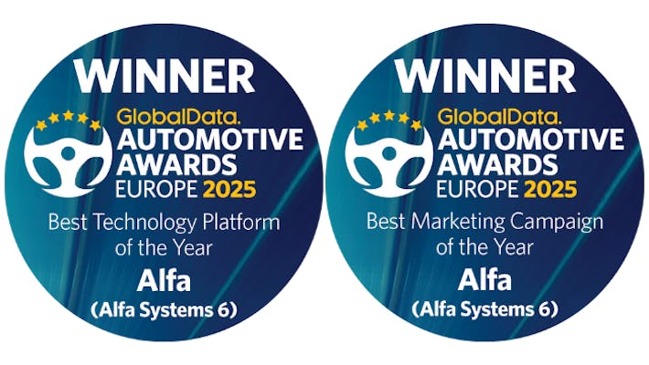 Two Global Data Automotive Awards 2025 logos