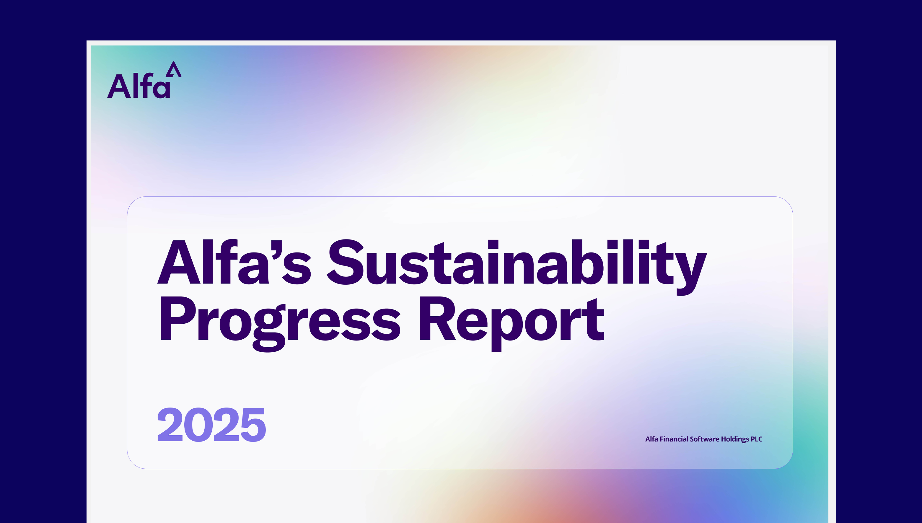 Alfa Sustainability Progress Report 2025 cover banner