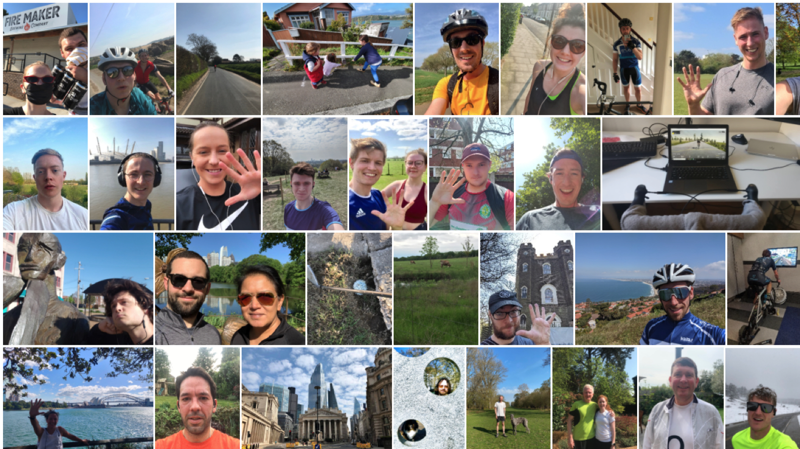 Collage of Alfa employees completing a 5k run