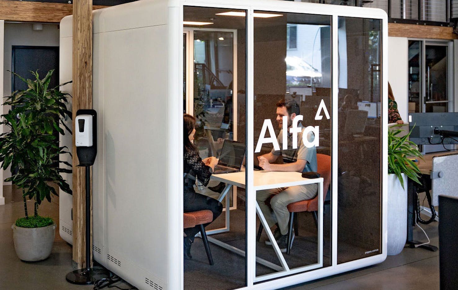 an Alfa-branded meeting room