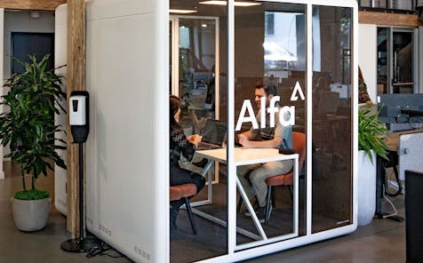 an Alfa-branded meeting room