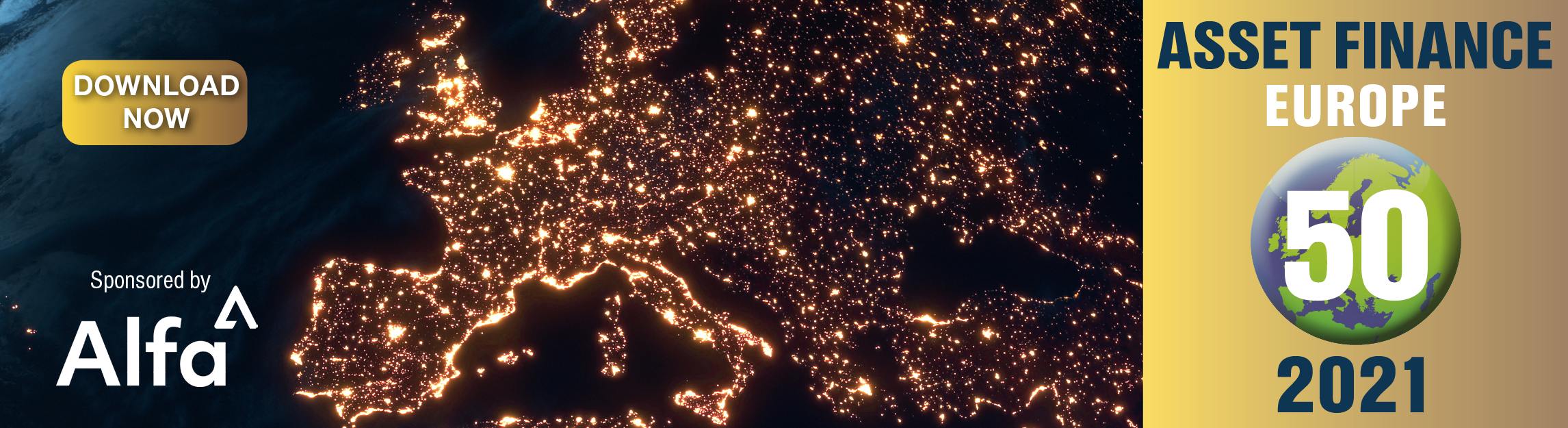 AFE50 Banner for Societe Generale featuring a world map in the background