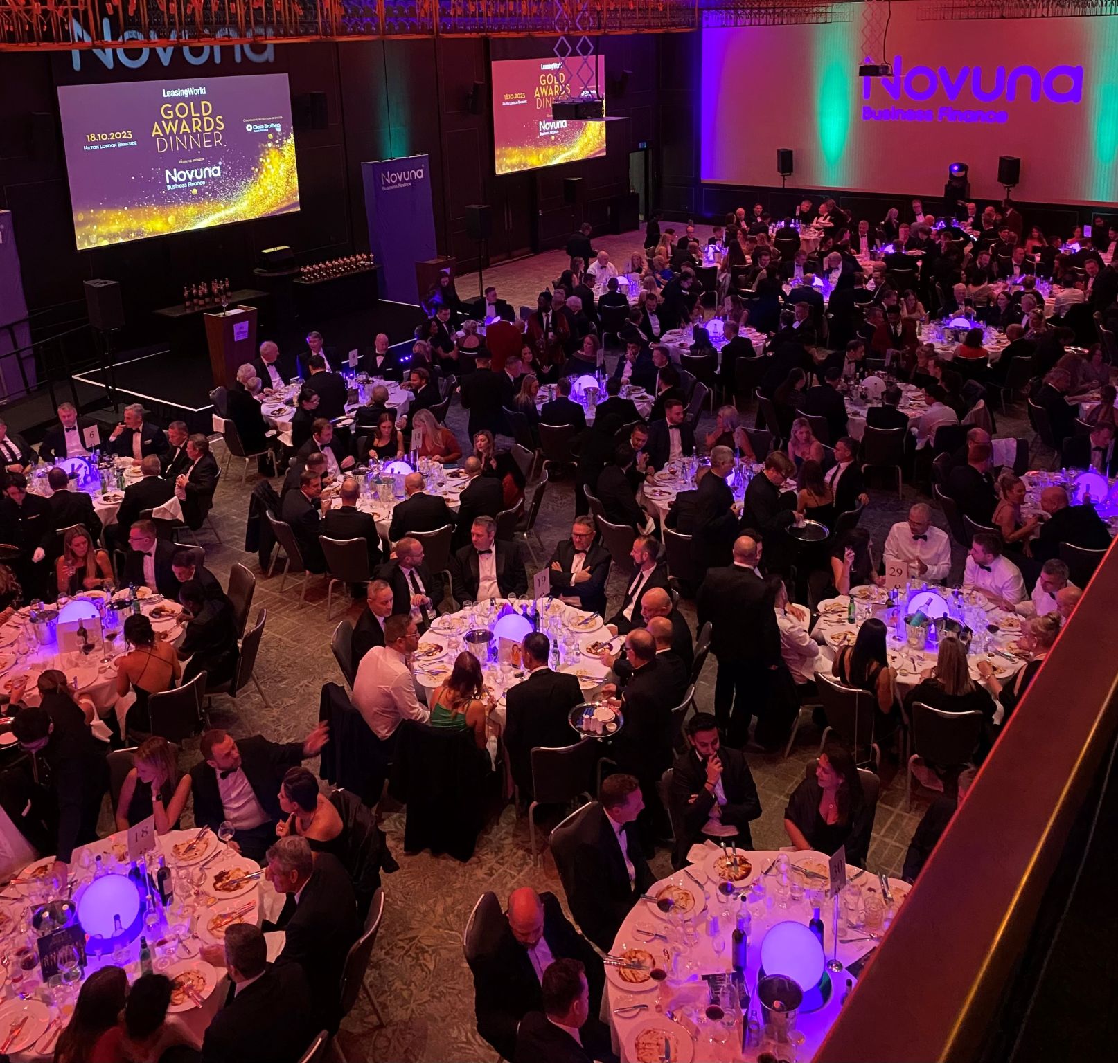 Tables at LeasingWorld Gold Awards 2023