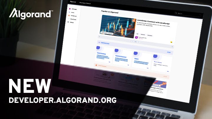 New Algorand Developer Portal - developer.algorand.org