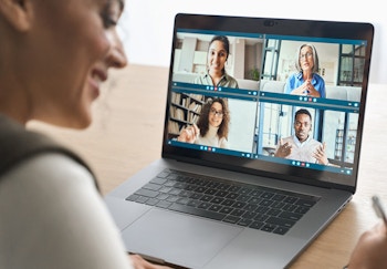 A person onboarding remotely via video conference
