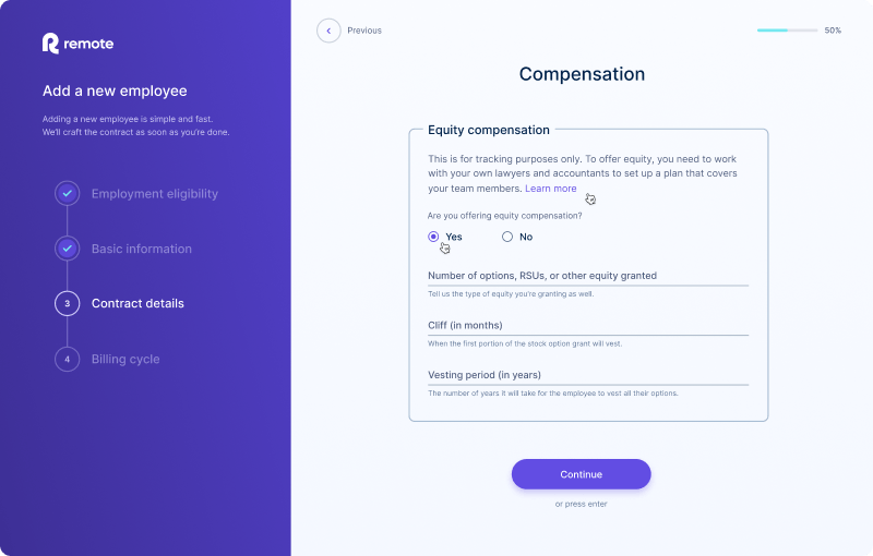 offering stock options through Remote the easy way