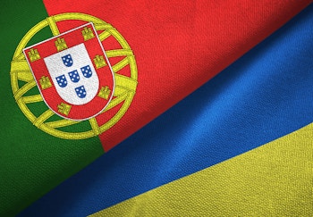 Flags of Portugal and Ukraine