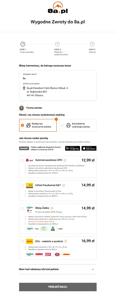 8a - formularz zwrotu - Wygodne Zwroty