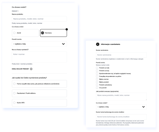 Wygodne Zwroty - formularz nadania przesyłki