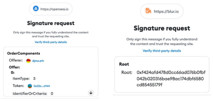 Listing an NFT on Opensea and Blur by signing a transaction