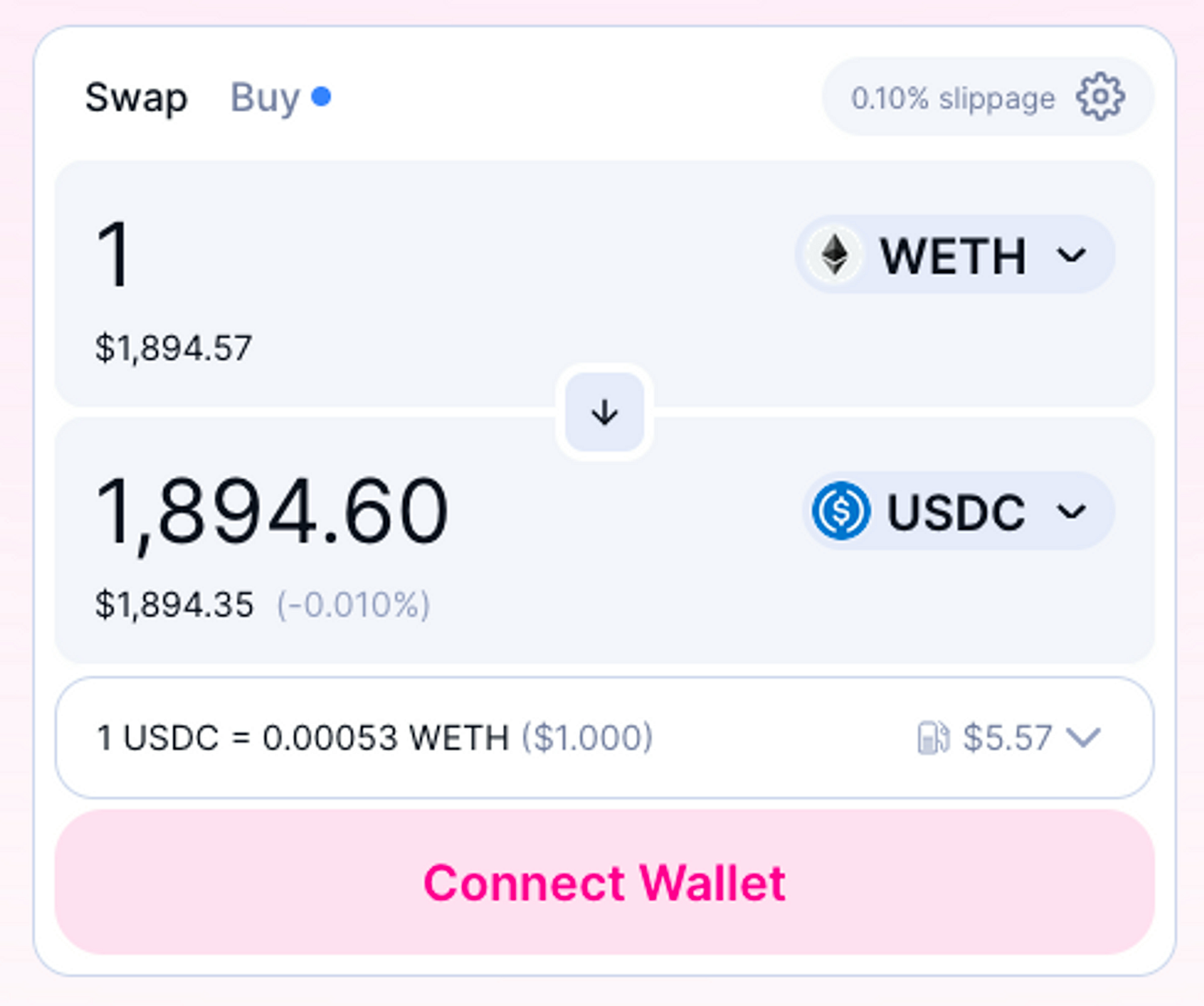 Uniswap’s swap UI at app.uniswap.org