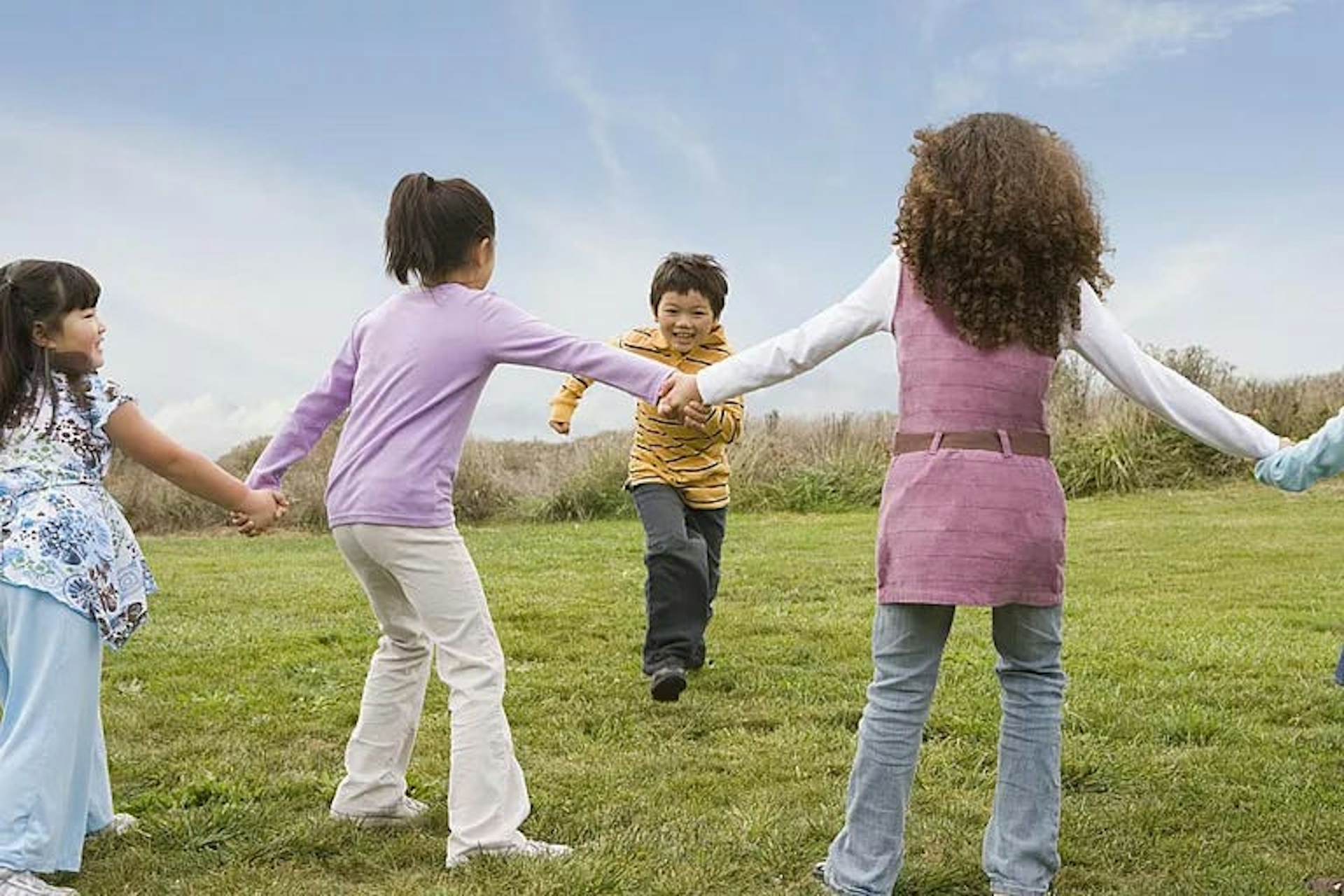 Red Rover, a game where children chain themselves together in order to clothesline each other.