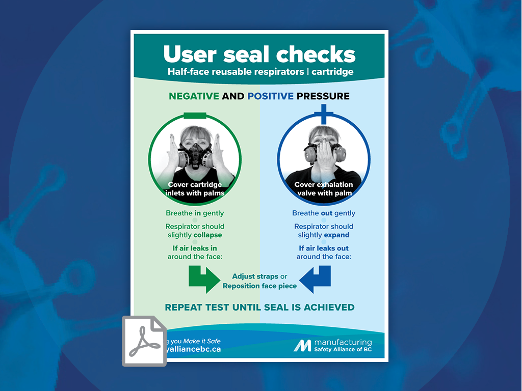 POSTER User seal checks for reusable halfface respirators with