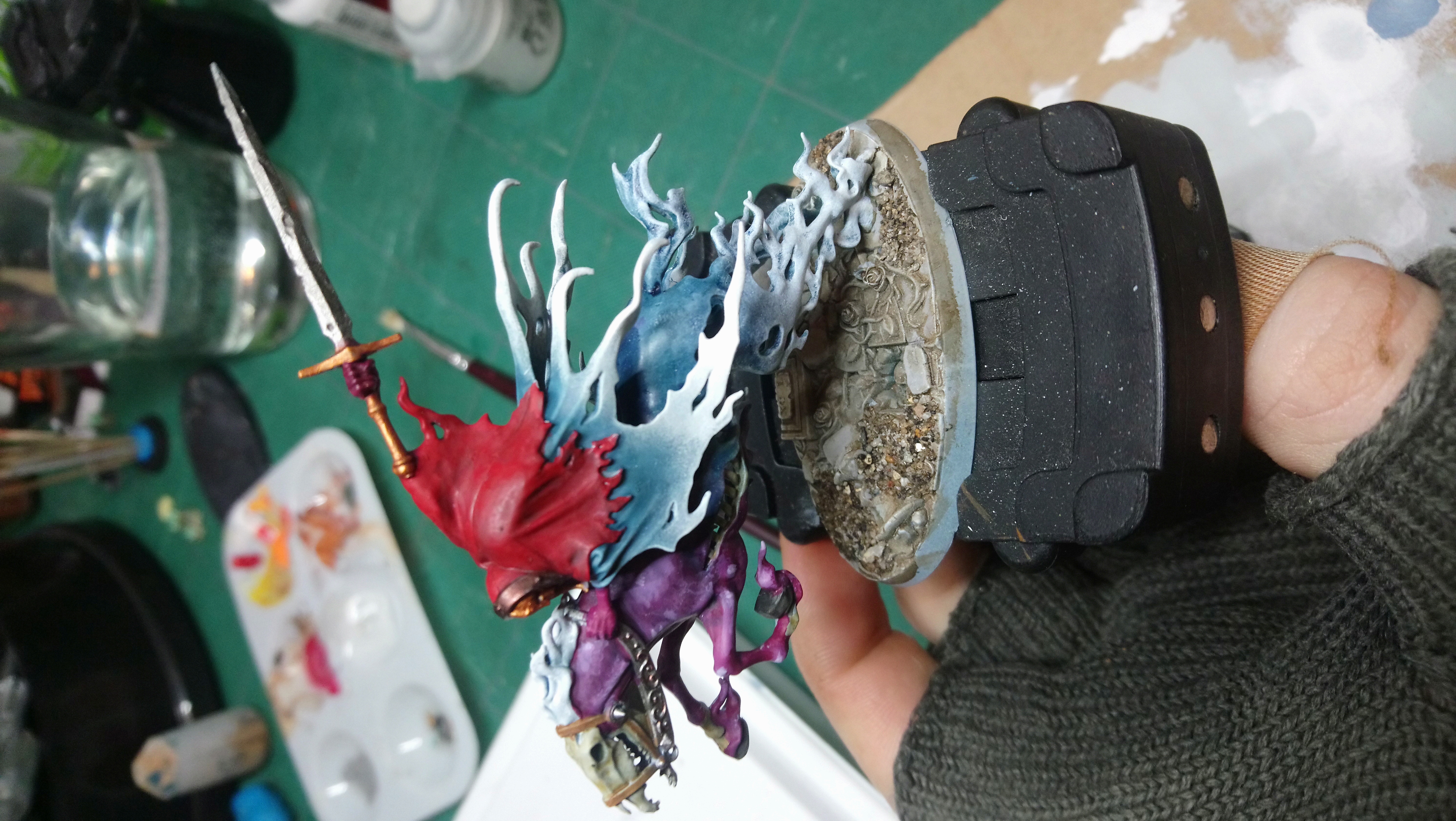 Cape with a gradual change to pure white.