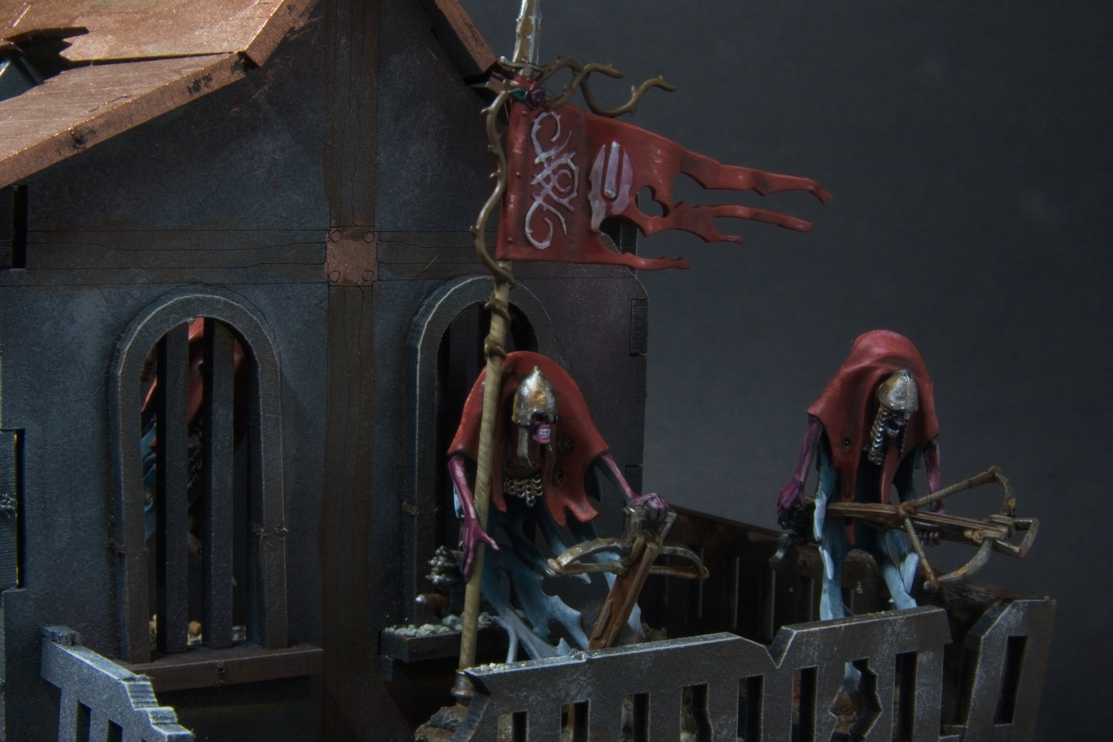 Two ghosts overlooking a railing