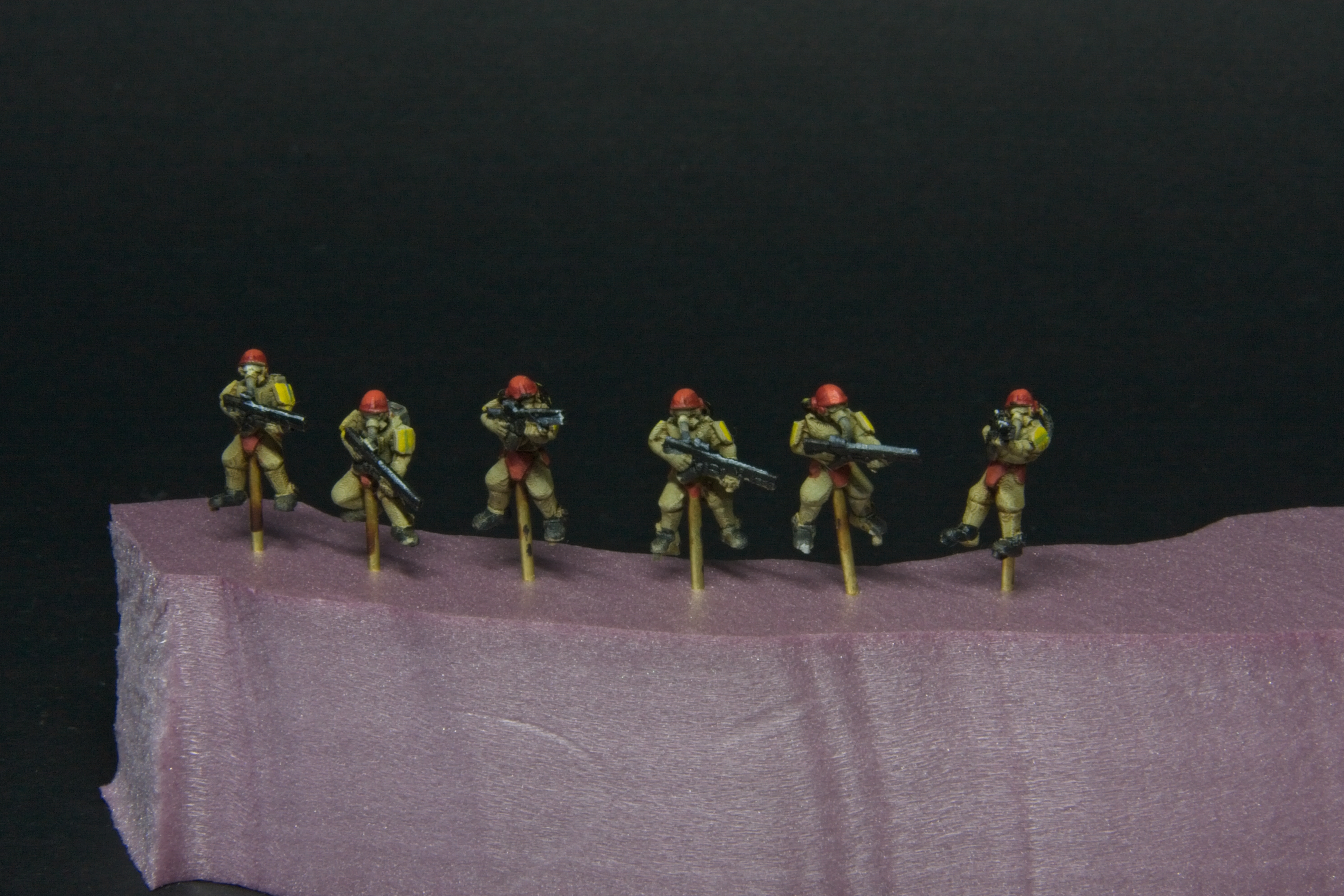 All 6 soldiers pinned in foam for display