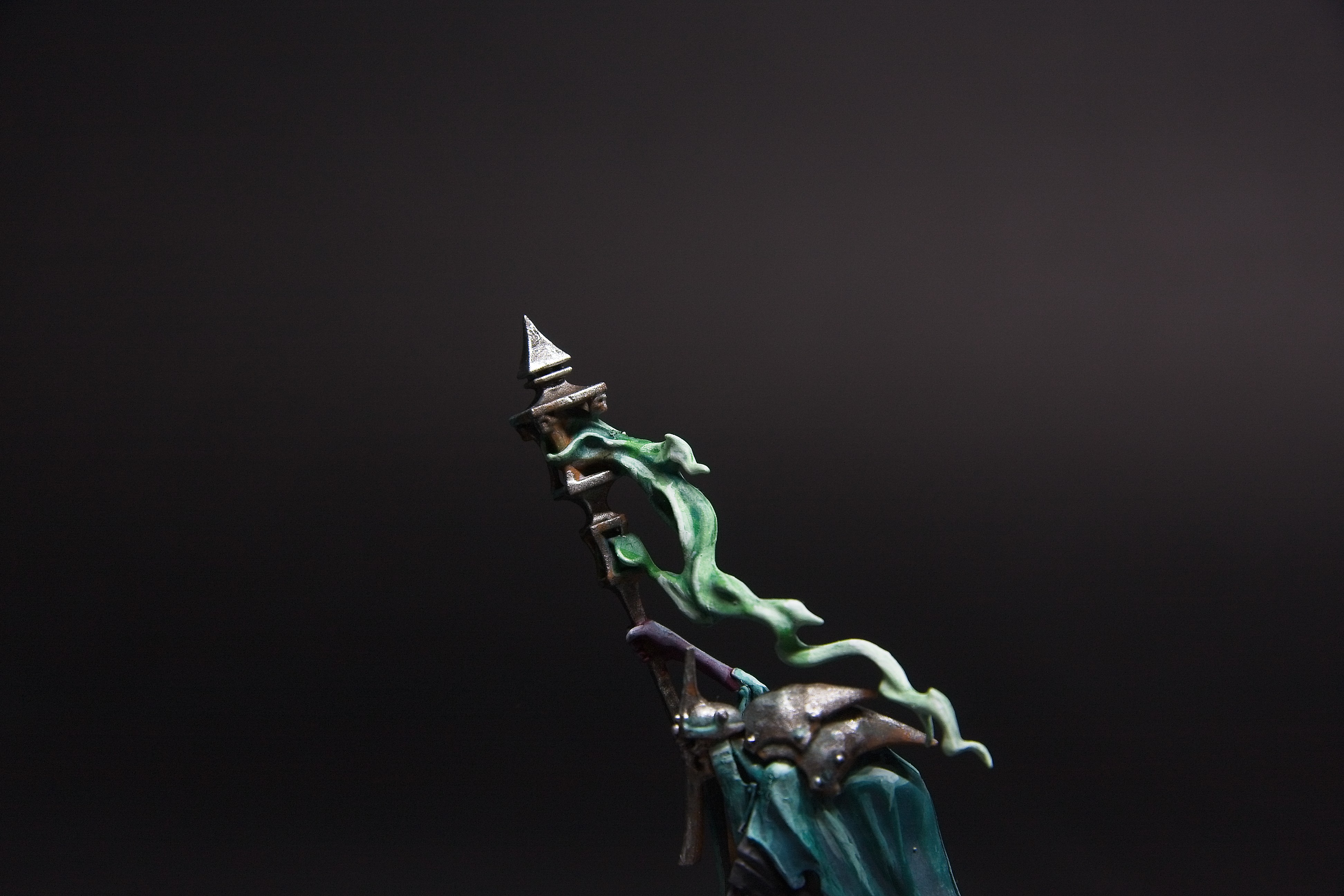 The lantern billows green smoke.