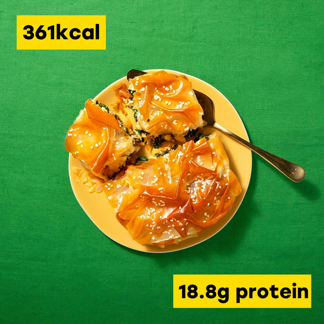 spanokopita - 361kcal, 18.8g protein per serve