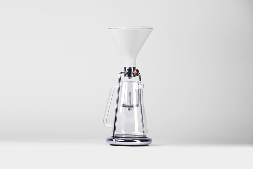 white digitial coffee pourover 