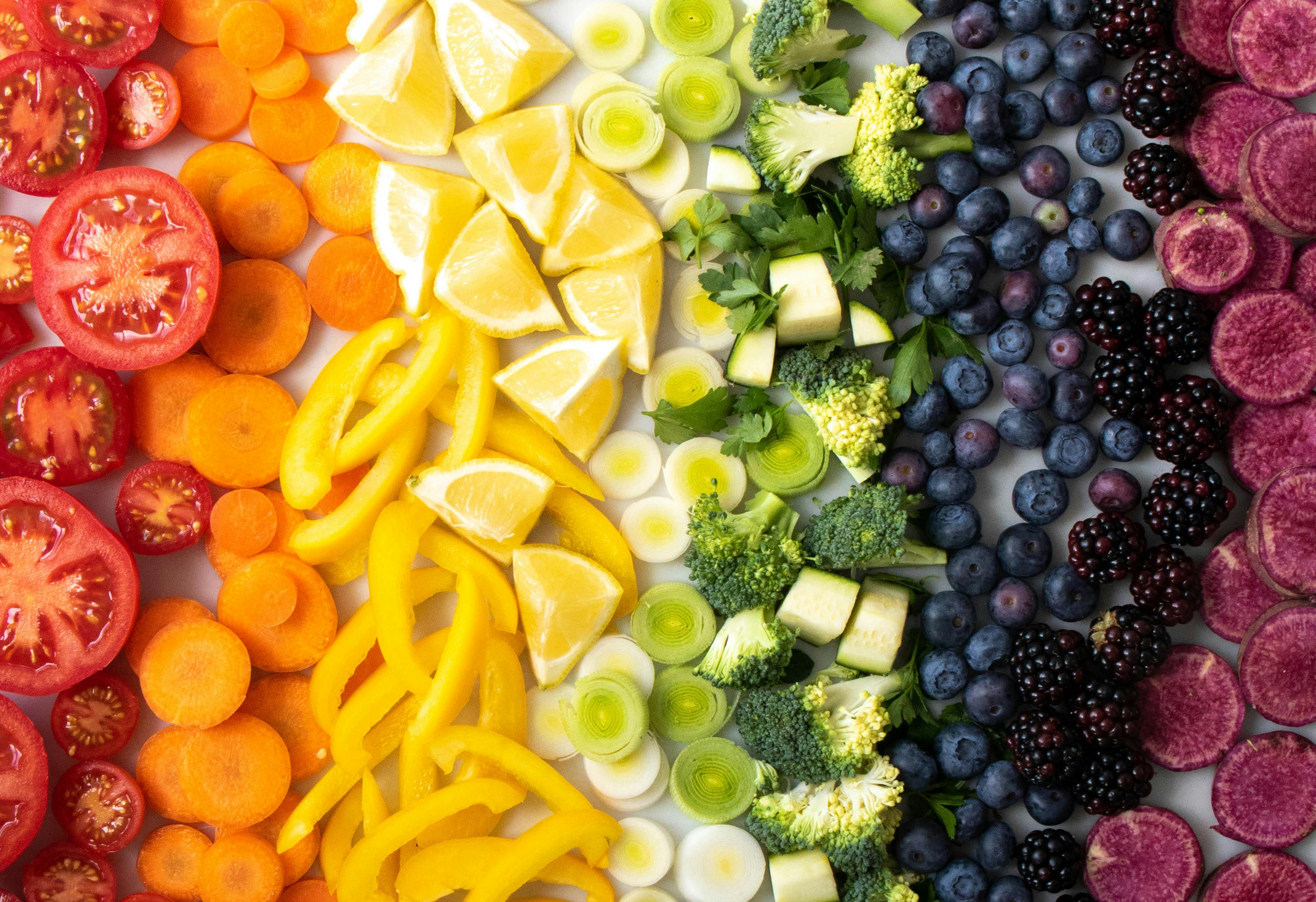 rainbow of fruit and vegetables