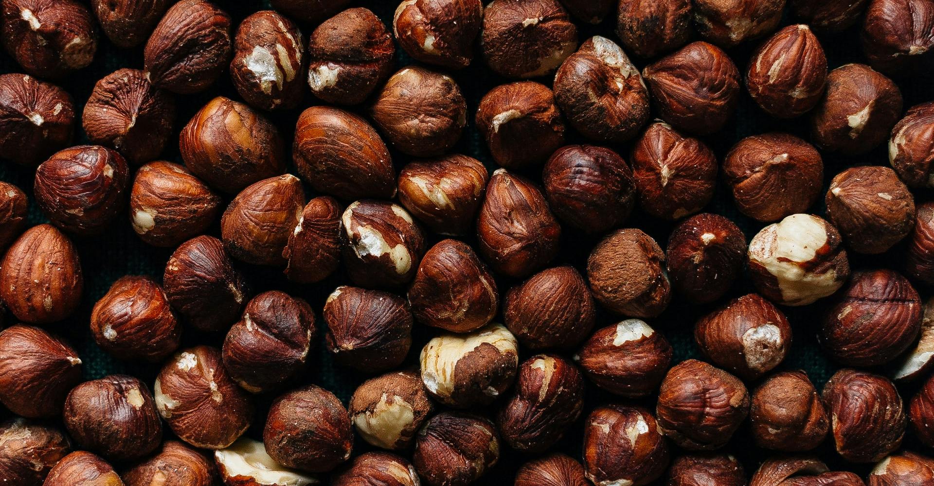 macro image of hazelnuts