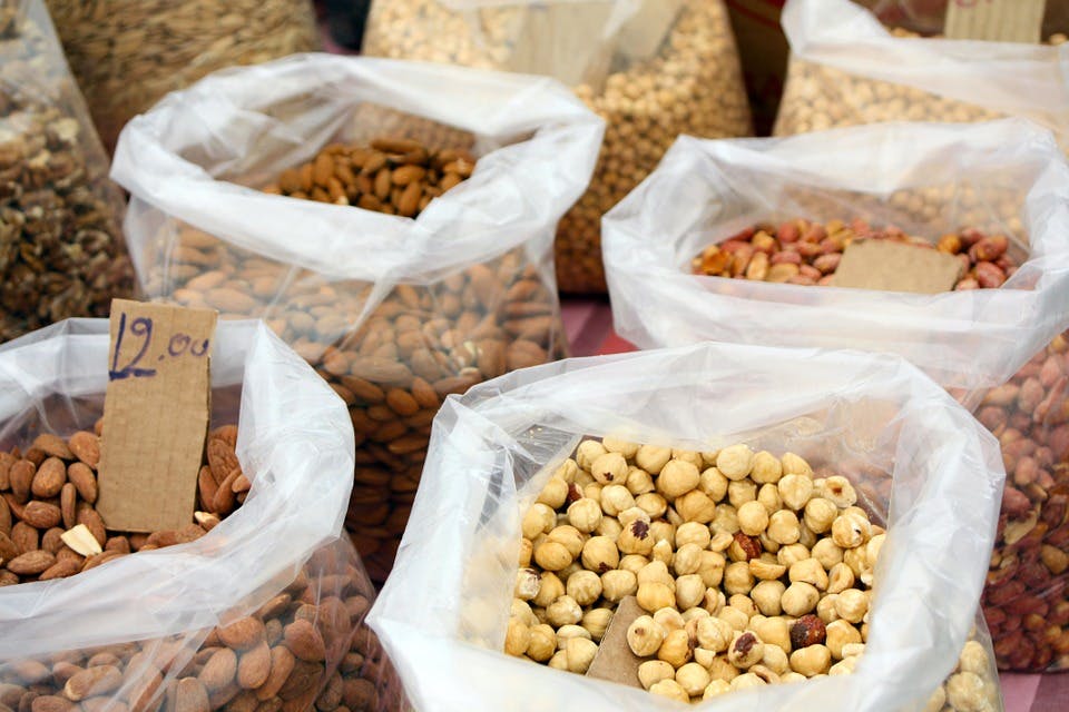 nuts at a market