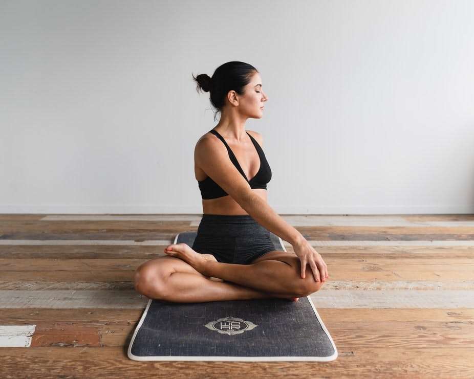 woman doing yoga