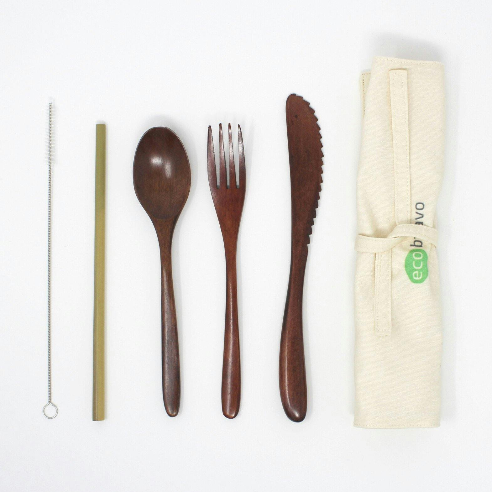 dark bamboo cutlery set