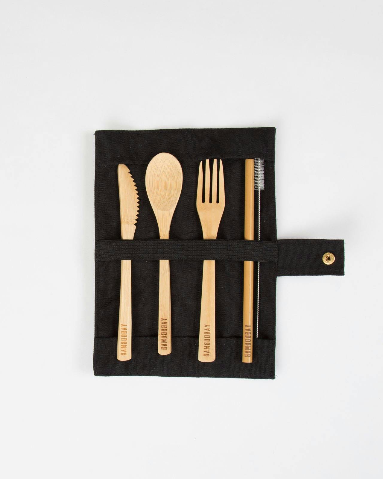 cutlery set made from bamboo