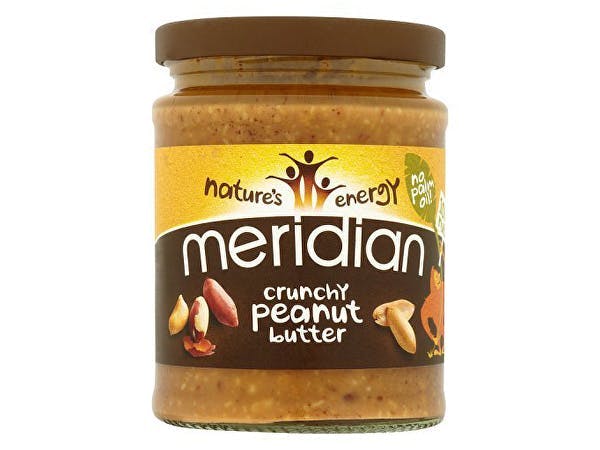Glass jar of meridian peanut butter