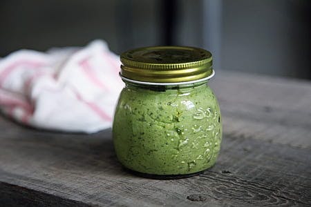 Vegan pesto jar