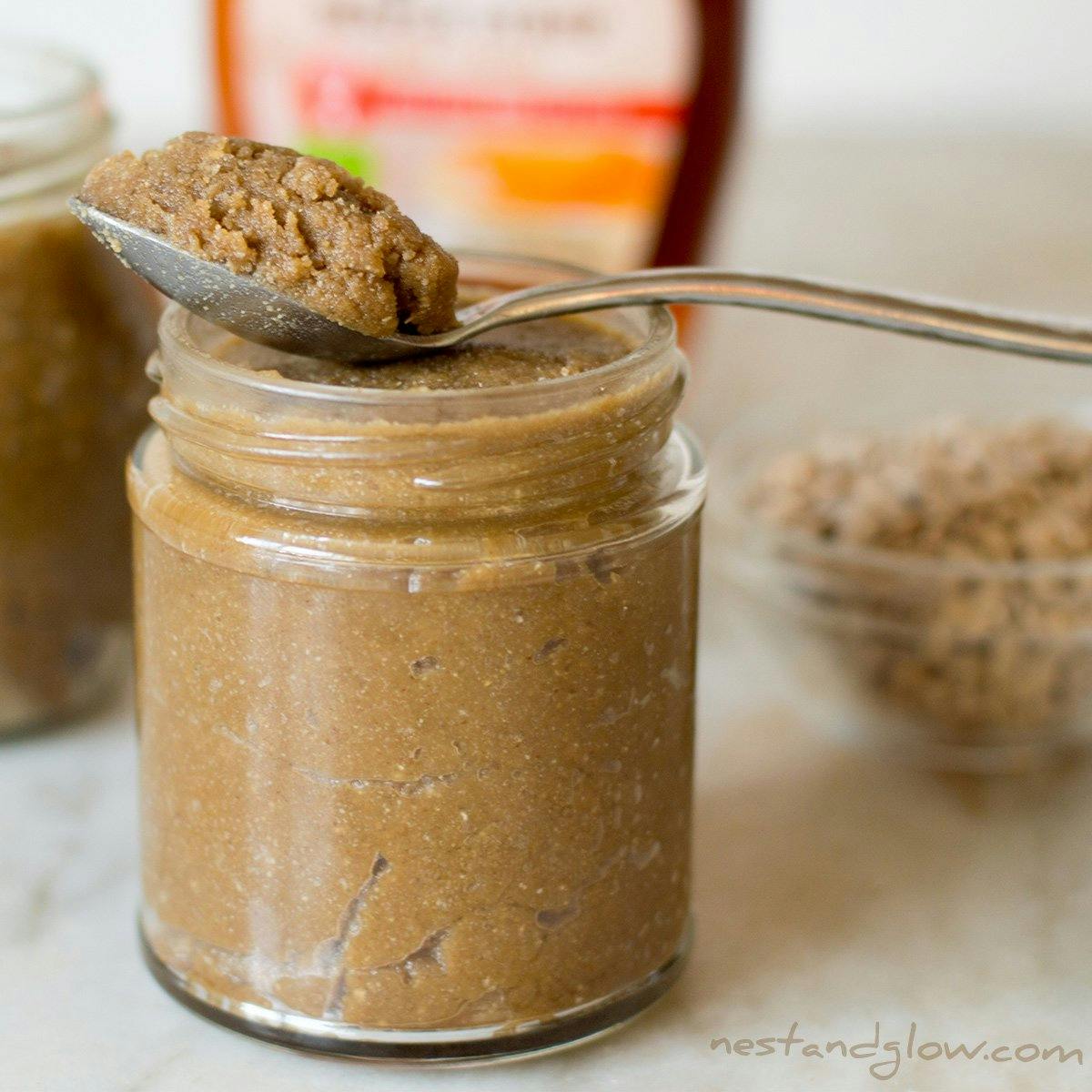 more vegan cookie butter with a spoon
