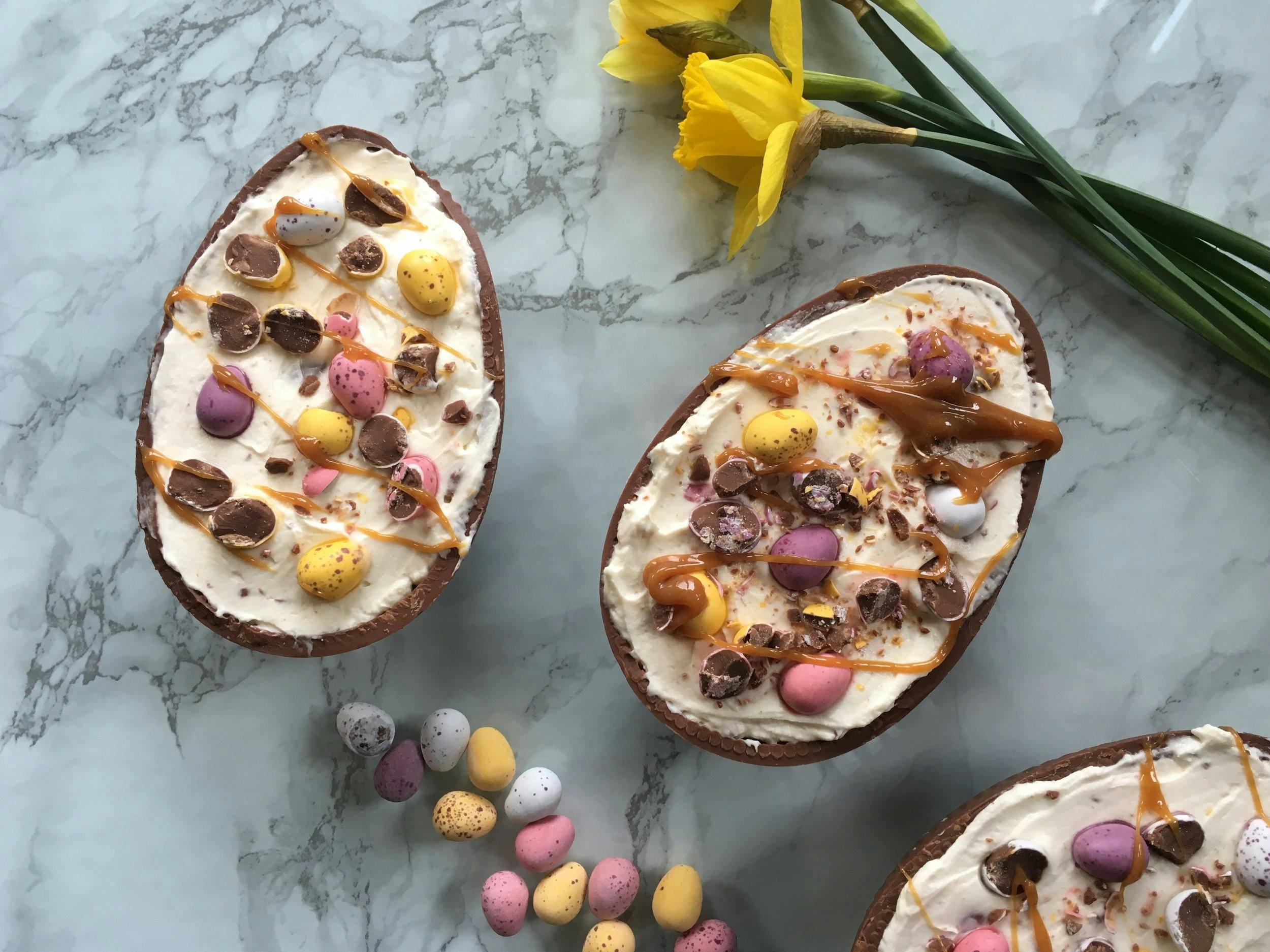 cheesecake stuffed easter eggs