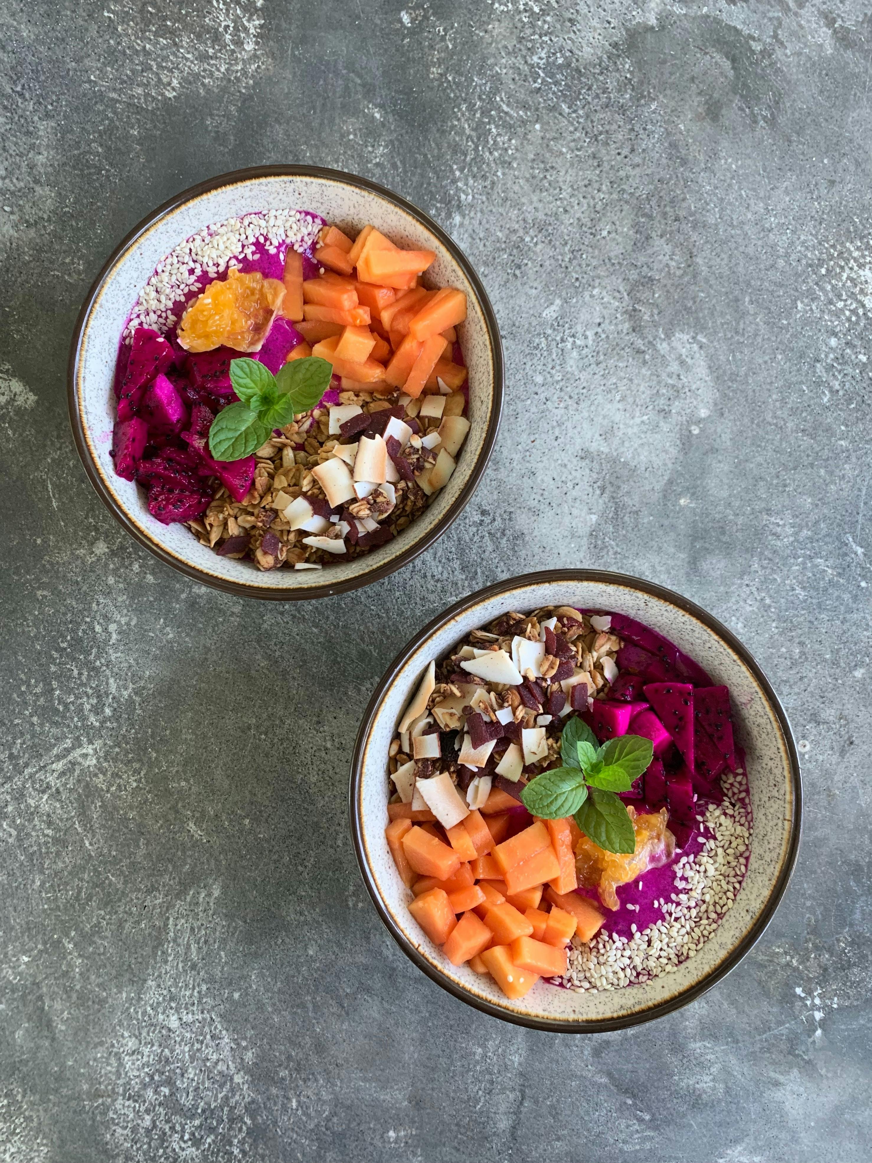 bright coloured smoothie bowl