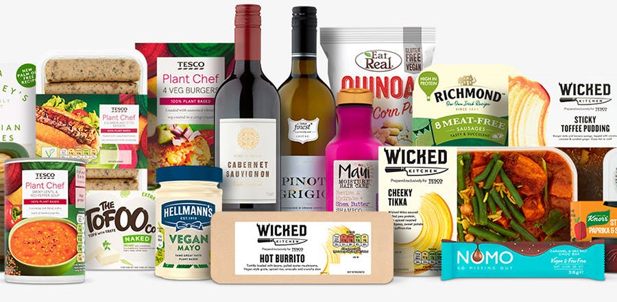 vegan products at Tesco