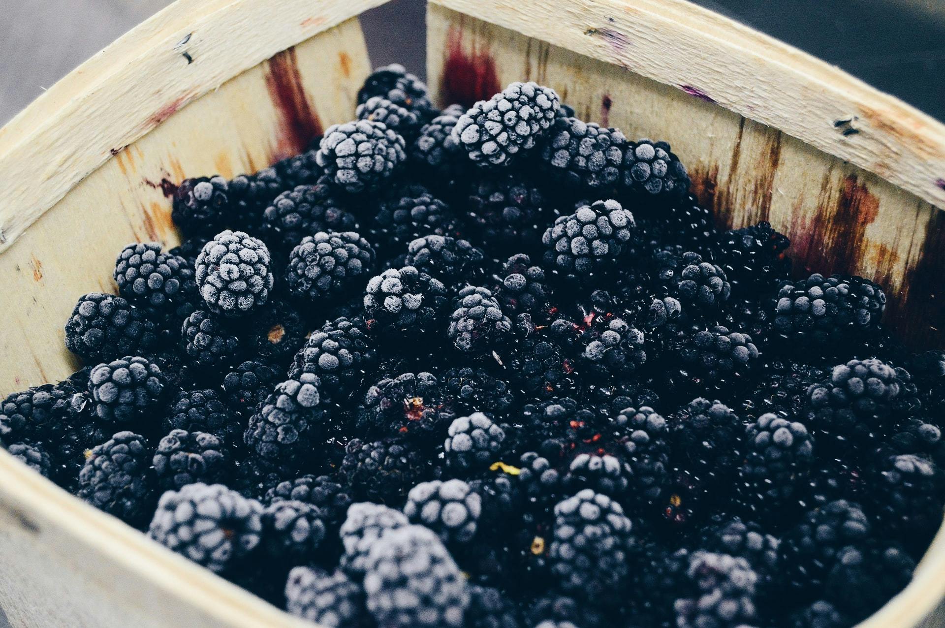 blackberries in hamper
