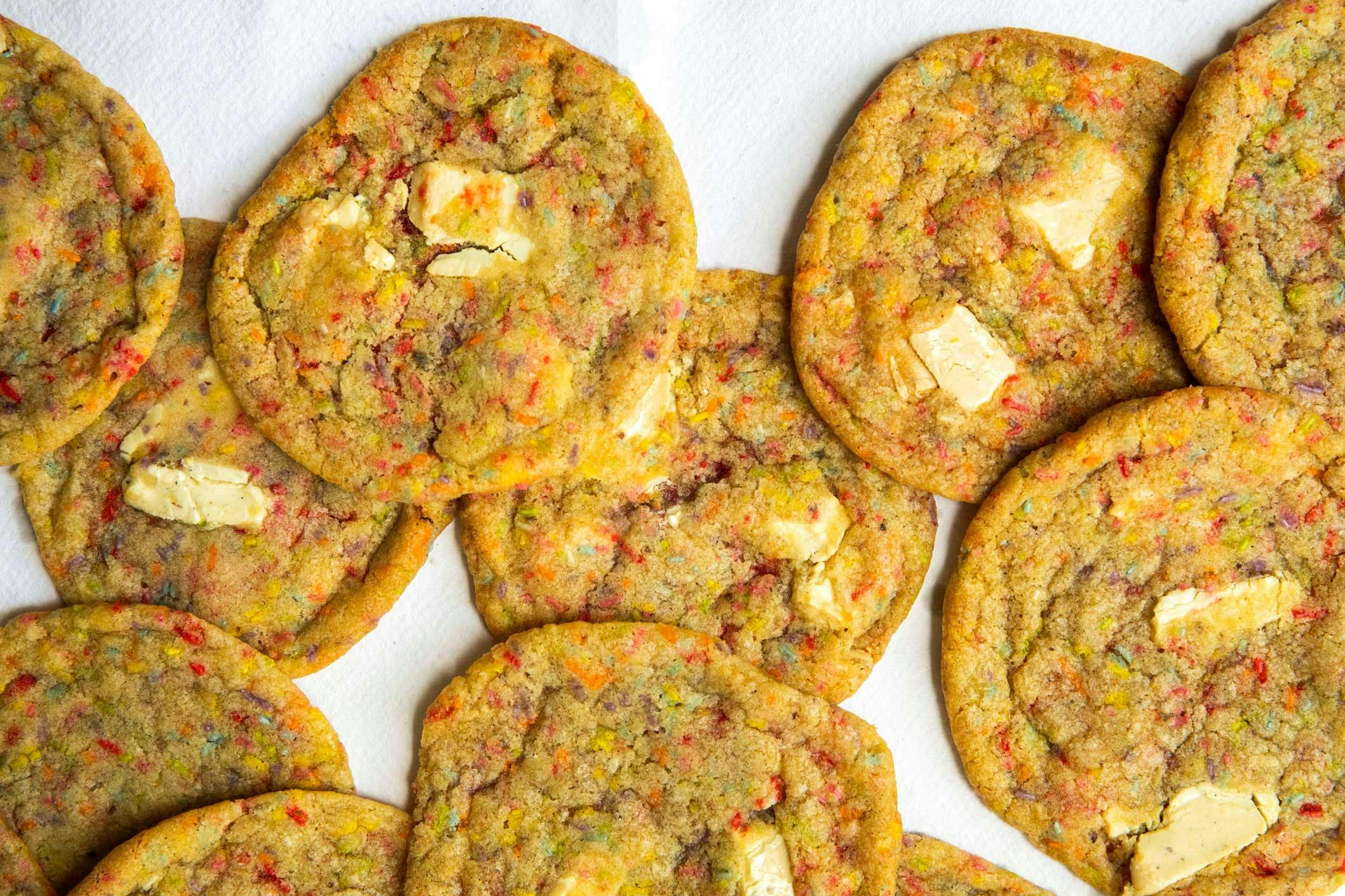 birthday cake cookies on white background